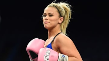 ST. LOUIS, MO - JANUARY 12: Paige VanZant holds an open workout for fans and media at the Scottrade Center on January 12, 2018 in St. Louis, Missouri. (Photo by Josh Hedges/Zuffa LLC/Zuffa LLC via Getty Images)