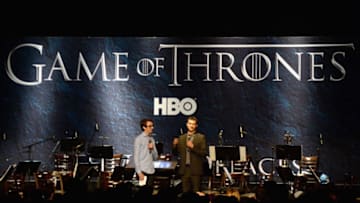LOS ANGELES, CA - AUGUST 08: Actor Isaac Hempstead Wright and composer Ramin Djawadi attend the announcement of the Game of Thrones® Live Concert Experience featuring composer Ramin Djawadi at the Hollywood Palladium on August 8, 2016 in Los Angeles, California. (Photo by Kevin Winter/Getty Images for Live nation Entertainment )
