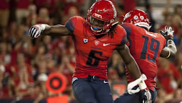 Sep 10, 2016; Tucson, AZ, USA; Arizona Wildcats safety Demetrius Flannigan-Fowles (6) and cornerback DaVonte