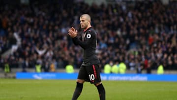 BRIGHTON, ENGLAND - MARCH 04: Jack Wilshere of Arsenal applauds after the Premier League match between Brighton and Hove Albion and Arsenal at Amex Stadium on March 4, 2018 in Brighton, England. (Photo by Catherine Ivill/Getty Images)