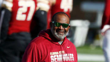 CHESTNUT HILL, MASSACHUSETTS - NOVEMBER 09: Interim head coach Odell Haggins of the Florida State Seminoles looks on before the game against the Boston College Eagles at Alumni Stadium on November 09, 2019 in Chestnut Hill, Massachusetts. (Photo by Omar Rawlings/Getty Images)
