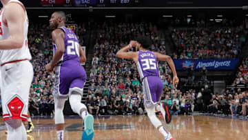 SACRAMENTO, CA - MARCH 17: Marvin Bagley III #35 of the Sacramento Kings runs back onto defense against the Chicago Bulls on March 17, 2019 at Golden 1 Center in Sacramento, California. NOTE TO USER: User expressly acknowledges and agrees that, by downloading and or using this photograph, User is consenting to the terms and conditions of the Getty Images Agreement. Mandatory Copyright Notice: Copyright 2019 NBAE (Photo by Rocky Widner/NBAE via Getty Images)