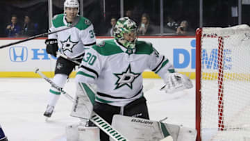 NEW YORK, NY - NOVEMBER 18: Ben Bishop #30 of the Dallas Stars tends net against the New York Islanders at the Barclays Center on November 18, 2018 in the Brooklyn borough of New York City. The Stars defeated the Islanders 6-2.(Photo by Bruce Bennett/Getty Images)