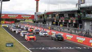 BATHURST, AUSTRALIA - OCTOBER 18: In this handout photo provided by Edge Photographics A general view as the field takes to the start line during the Bathurst 1000 which is part of the 2020 Supercars Championship, at Mount Panorama on October 18, 2020 in Bathurst, Australia. (Photo by Handout/Mark Horsburgh/Edge Photographics via Getty Images)