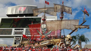 Dec 27, 2015; Tampa, FL, USA; Tampa Bay Buccaneers pirate ship during the second half against the Chicago Bears at Raymond James Stadium. Mandatory Credit: Kim Klement-USA TODAY Sports