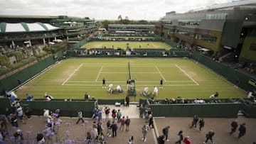 Jul 2, 2016; London, United Kingdom; General view of courts 14 -17 on day six of the 2016 The Championships Wimbledon. Mandatory Credit: Susan Mullane-USA TODAY Sports
