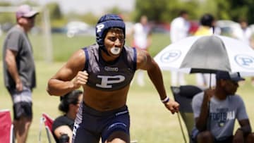 Pinnacle High tight end Duce Robinson during the 7-on-7 high school football passing tournament at the Fear Farm Sports and Entertainment Complex.Sports High School Football