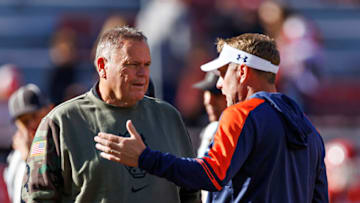 The Opelika-Auburn News's Justin Lee believes Auburn football got Sam Pittman fired from Arkansas after a 48-10 win for the Tigers over the Hogs (Photo by Wesley Hitt/Getty Images)