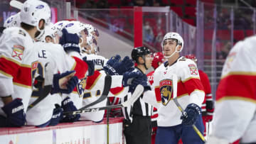 Florida Panthers left wing Mason Marchment (19). Mandatory Credit: James Guillory-USA TODAY Sports