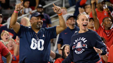 Oct 6, 2018; Tucson, AZ, USA; Arizona Wildcats fans cheer during the second half against the California Golden Bears at Arizona Stadium. Mandatory Credit: Casey Sapio-USA TODAY Sports