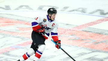 HAMILTON, ON - JANUARY 16: Alexis Lafreniere #11 of Team White skates during the 2020 CHL/NHL Top Prospects Game against Team Red at FirstOntario Centre on January 16, 2020 in Hamilton, Canada. (Photo by Vaughn Ridley/Getty Images)
