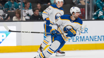 Feb 18, 2023; San Jose, California, USA; Buffalo Sabres right wing Alex Tuch (89) during the third period against the San Jose Sharks at SAP Center at San Jose. Mandatory Credit: Stan Szeto-USA TODAY Sports