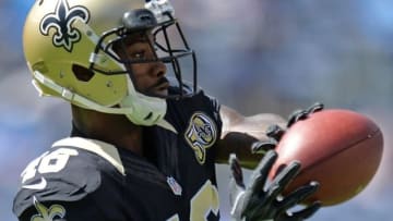 Oct 2, 2016; San Diego, CA, USA; New Orleans Saints cornerback Ken Crawley (46) catches a pass before the game against the San Diego Chargers at Qualcomm Stadium. Mandatory Credit: Jake Roth-USA TODAY Sports