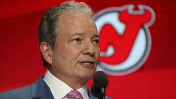 CHICAGO, IL - JUNE 23: General manager Ray Shero of the New Jersey Devils speaks onstage during Round One of the 2017 NHL Draft at United Center on June 23, 2017 in Chicago, Illinois. (Photo by Dave Sandford/NHLI via Getty Images)
