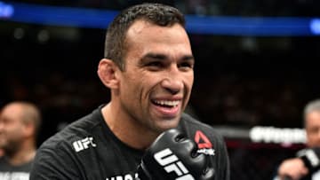 LAS VEGAS, NV - OCTOBER 07: Fabricio Werdum of Brazil celebrates after his submission victory over Walt Harris in their heavyweight bout during the UFC 216 event inside T-Mobile Arena on October 7, 2017 in Las Vegas, Nevada. (Photo by Jeff Bottari/Zuffa LLC/Zuffa LLC via Getty Images)