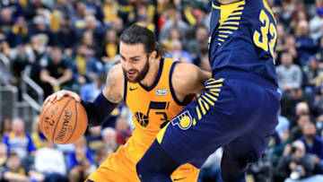 INDIANAPOLIS, IN - NOVEMBER 19: Ricky Rubio #3 of the Utah Jazz dribbles the ball against the Indiana Pacers at Bankers Life Fieldhouse on November 19, 2018 in Indianapolis, Indiana. (Photo by Andy Lyons/Getty Images)