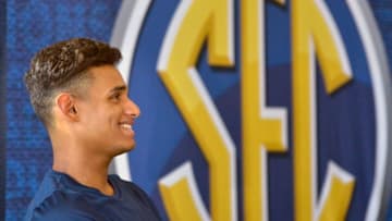 Oct 19, 2016; Nashville, TN, USA; Mississippi player Sebastian Saiz during SEC Tipoff at Bridgestone Arena. Mandatory Credit: Jim Brown-USA TODAY Sports