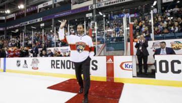 BATHURST, NEW BRUNSWICK - SEPTEMBER 18: Former Florida Panthers goaltender Roberto Luongo arrives for a Q&A session at the K.C. Irving Regional Centre on September 18, 2019 in Bathurst, New Brunswick, Canada. (Photo by Dave Sandford/NHLI via Getty Images)