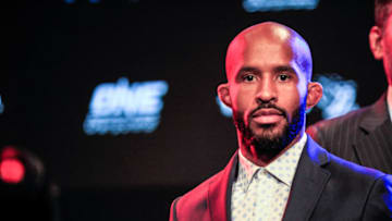 Demetrious Johnson poses for a photo at the ONE: Century Press Conference on Wednesday in Tokyo, Japan)