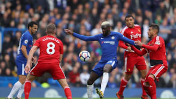 LONDON, ENGLAND - OCTOBER 21: Tiemoue Bakayoko of Chelsea in action during the Premier League match between Chelsea and Watford at Stamford Bridge on October 21, 2017 in London, England. (Photo by Richard Heathcote/Getty Images)