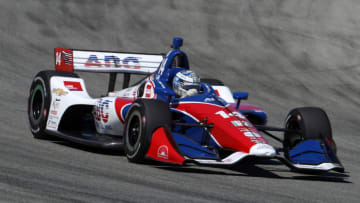 MONTEREY, CALIFORNIA - SEPTEMBER 19: Tony Kanaan #14 of Brazil and ABC Supply AJ Foyt Racing Chevrolet drives during testing for the Firestone Grand Prix of Monterey at WeatherTech Raceway Laguna Seca on September 19, 2019 in Monterey, California. (Photo by Chris Graythen/Getty Images)