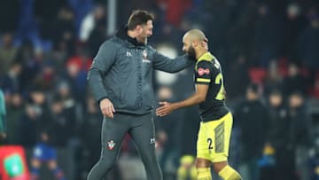 LONDON, ENGLAND - JANUARY 21: Ralph Hasenhuttl, manager of Southampton celebrates with Nathan Redmond of Southampton at full-time during the Premier League match between Crystal Palace and Southampton FC at Selhurst Park on January 21, 2020 in London, United Kingdom. (Photo by Bryn Lennon/Getty Images)