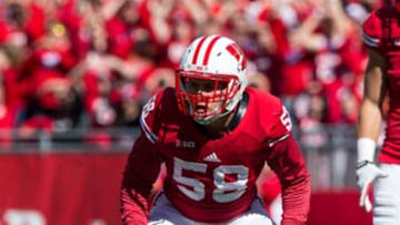 Oct 3, 2015; Madison, WI, USA; Wisconsin Badgers linebacker Joe Schobert (58) during the game against the Iowa Hawkeyes at Camp Randall Stadium. Iowa won 10-6. Mandatory Credit: Jeff Hanisch-USA TODAY Sports