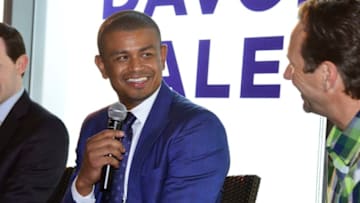 PHOENIX, AZ - JUNE 23: Earl Watson of the Phoenix Suns introduces the 2017 draft picks to the media during a press conference on June 23, 2017 at the Talking Stick Resort Arena in Phoenix, Arizona. NOTE TO USER: User expressly acknowledges and agrees that, by downloading and or using this Photograph, user is consenting to the terms and conditions of the Getty Images License Agreement. Mandatory Copyright Notice: Copyright 2017 NBAE (Photo by Barry Gossage/NBAE via Getty Images)