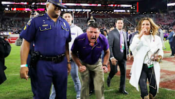 TUSCALOOSA, ALABAMA - NOVEMBER 09: Head coach Ed Orgeron of the LSU Tigers celebrates after defeating the Alabama Crimson Tide 46-41 at Bryant-Denny Stadium on November 09, 2019 in Tuscaloosa, Alabama. (Photo by Kevin C. Cox/Getty Images)