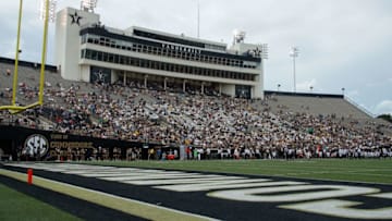 NASHVILLE, TN - SEPTEMBER 08: Fans of the Vanderbilt Commodores watch during the second half of a 41-10 Vanderbilt victory over the Nevada Wolf Pack at Vanderbilt Stadium on September 8, 2018 in Nashville, Tennessee. (Photo by Frederick Breedon/Getty Images)