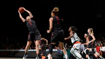 CORAL GABLES, FL - JANUARY 11: Va. Tech forward Regan Magarity (11) grabs a rebound during an NCAA basketball game between the Virginia Tech Hokies and the University of Miami Hurricanes on January 11, 2017 at Watsco Center, Coral Gables, Florida. Miami defeated Virginia Tech 82-75. (Photo by Richard C. Lewis/Icon Sportswire via Getty Images)