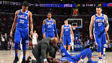 PHILADELPHIA, PA - MARCH 28: Joel Embiid