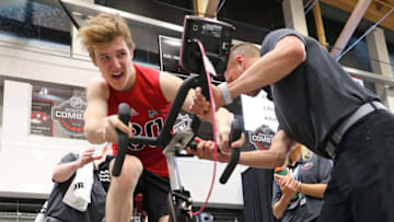 BUFFALO, NY - JUNE 2: Vitali Kravtsov performs the Wingate cycle test during the NHL Scouting Combine on June 2, 2018 at HarborCenter in Buffalo, New York. (Photo by Bill Wippert/NHLI via Getty Images)