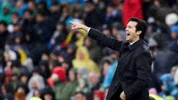 MADRID, SPAIN - JANUARY 19: coach Santiago Solari of Real Madrid during the La Liga Santander match between Real Madrid v Sevilla at the Santiago Bernabeu on January 19, 2019 in Madrid Spain (Photo by David S. Bustamante/Soccrates/Getty Images)