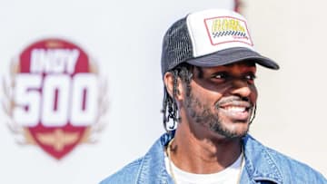Former Indiana Pacer, Justin Holiday walks the red carpet during the 106th running of the Indianapolis 500 at Indianapolis Motor Speedway.Finals 17