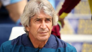 PRESTON, ENGLAND - JULY 21: Manuel Pellegrini manager of West Ham United during the Pre-Season Friendly between Preston North End and West Ham United at Deepdale on July 21, 2018 in Preston, England. (Photo b Lynne Cameron/Getty Images)