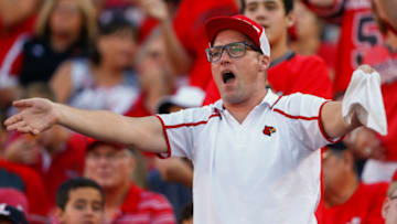 A Louisville Cardinals fan. (Photo by Michael Hickey/Getty Images)