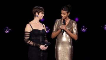 LOS ANGELES, CALIFORNIA - DECEMBER 09: (L-R) Pollyanna McIntosh and Ella Balinska speak onstage during The Game Awards 2021 at Microsoft Theater on December 09, 2021 in Los Angeles, California. (Photo by Kevin Winter/Getty Images)