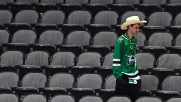 DALLAS, TEXAS - MAY 29: A Dallas Stars fan reacts after the Vegas Golden Knights beat the Dallas Stars 6-0 in Game Six of the Western Conference Final of the 2023 Stanley Cup Playoffs at American Airlines Center on May 29, 2023 in Dallas, Texas. (Photo by Richard Rodriguez/Getty Images)
