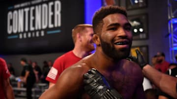 LAS VEGAS, NV - JUNE 12: Chris Curtis prepares to enter the Octagon prior to his welterweight bout against Sean Lally during Dana White's Tuesday Night Contender Series at the TUF Gym on June 12, 2018 in Las Vegas, Nevada. (Photo by Jeff Bottari/DWTNCS LLC)