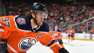 EDMONTON, AB - DECEMBER 18: Connor McDavid #97 of the Edmonton Oilers skates during the game against the St. Louis Blues on December 18, 2018 at Rogers Place in Edmonton, Alberta, Canada. (Photo by Andy Devlin/NHLI via Getty Images)