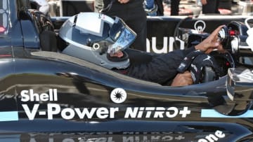 Juan Pablo Montoya before what would be his last IndyCar race as a full-time driver with Team Penske. Photo Credit: Richard Dowdy/Courtesy of IndyCar