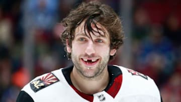 VANCOUVER, BC - JANUARY 16: Jason Demers #55 of the Arizona Coyotes looks up the ice during their NHL game against the Vancouver Canucks at Rogers Arena January 16, 2020 in Vancouver, British Columbia, Canada. Vancouver won 3-1. (Photo by Jeff Vinnick/NHLI via Getty Images)