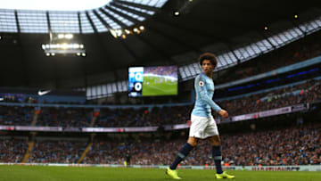 MANCHESTER, ENGLAND - DECEMBER 22: Leroy Sane of Manchester City looks on during the Premier League match between Manchester City and Crystal Palace at Etihad Stadium on December 22, 2018 in Manchester, United Kingdom. (Photo by Jan Kruger/Getty Images)