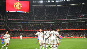 MELBOURNE, AUSTRALIA - JULY 19: Anthony Martial of Manchester United celebrates after scoring a goal during the Pre-Season Friendly match between Manchester United and Crystal Palace at Melbourne Cricket Ground on July 19, 2022 in Melbourne, Australia. (Photo by Vince Caligiuri/Getty Images)