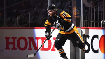 PITTSBURGH, PA - MAY 03: Phil Kessel #81 of the Pittsburgh Penguins takes the ice prior to the game against the Washington Capitals in Game Four of the Eastern Conference Second Round during the 2018 NHL Stanley Cup Playoffs at PPG Paints Arena on May 3, 2018 in Pittsburgh, Pennsylvania. (Photo by Joe Sargent/NHLI via Getty Images) *** Local Caption ***