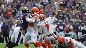 BALTIMORE, MD - SEPTEMBER 17: Quarterback DeShone Kizer