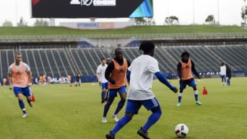 Jan 10, 2017; Los Angeles, CA, USA; Team Copa warms up prior to the game against Team Chaos at StubHub Center. Mandatory Credit: Kelvin Kuo-USA TODAY Sports