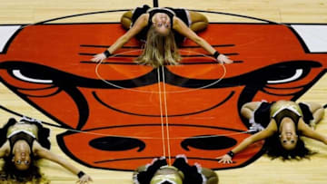 Dec 16, 2015; Chicago, IL, USA; Luvabulls members perform during a break in the game between the Memphis Grizzlies and the Chicago Bulls at the United Center. Mandatory Credit: Matt Marton-USA TODAY Sports