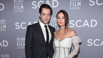 SAVANNAH, GA - OCTOBER 28: Richard Rankin and Sophie Skelton the 21st SCAD Savannah Film Festival Red Carpet for "Outlander" Season Four on October 28, 2018 in Savannah, Georgia. (Photo by Cindy Ord/Getty Images for SCAD)